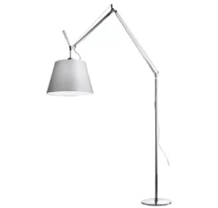 Artemide Tolomeo Mega Terra Booglamp LED 2700K Retro Snoerdimmer Alu Grijs Satijn 36
