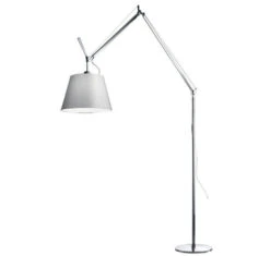 Artemide Tolomeo Mega Terra Booglamp LED 3000K Snoerdimmer Alu Grijs Satijn 32