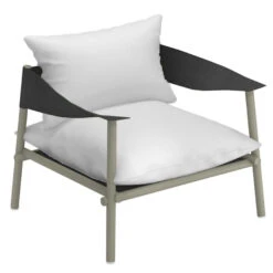 Emu Terramare Lounge Fauteuil Grijs/groen Kussen Wit