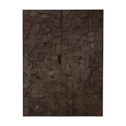 Ethnicraft Bricks Wanddecoratie 120x90 Donkerbruin