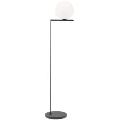 Flos IC Lights F2 Outdoor Vloerlamp Zwart, Voet Zwart Lava
