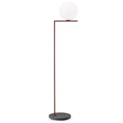 Flos IC Lights F2 Outdoor Vloerlamp Rood, Voet Zwart Lava
