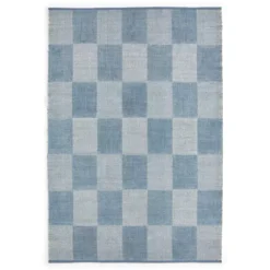 Hay Check Vloerkleed 140x200 Lichtblauw