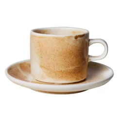 HKliving Chef Ceramic Kop En Schotel Rustic Cream/brown