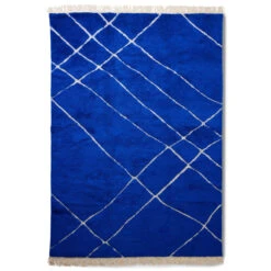 HKliving Hand Knotted Woolen Vloerkleed 200x300 Cobalt