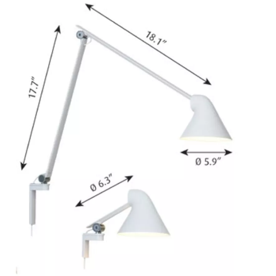 Louis Poulsen NJP Long Arm Wandlamp LED Wit 4 Louis Poulsen NJP Long Arm Wandlamp LED Wit - Afbeelding 2