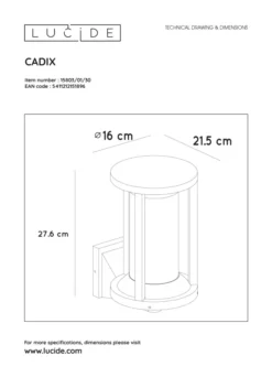 Lucide Cadix Wandlamp Buiten IP65 Zwart -Flos || EMU Winkel x886x886 lucide cadix wandlamp ip657.jpg.pagespeed.ic .h Zr M9oBn