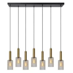Lucide Coralie 7 Cluster Hanglamp Lineair Transparant