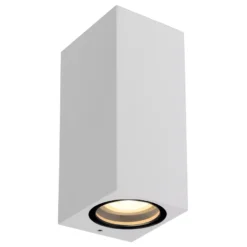 Lucide Zaro 2 Wandlamp Buiten IP44 Vierkant Wit