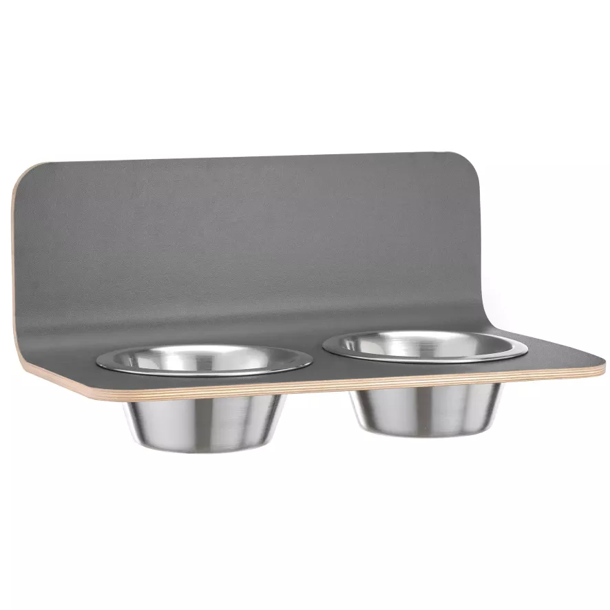 MiaCara Arco Hondenvoerbak Wand Medium/large Grijs 3 MiaCara Arco Hondenvoerbak Wand Medium/large Grijs