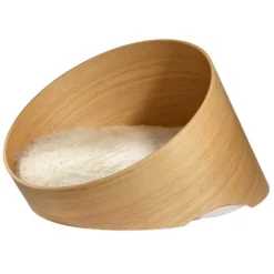 MiaCara Covo Hondenmand Ø60 Eiken, Kussen Ivory