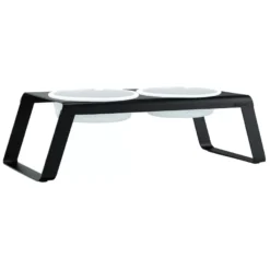 MiaCara Desco Hondenvoerbak Porselein Large Zwart