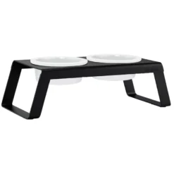 MiaCara Desco Hondenvoerbak Porselein Medium Zwart