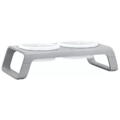 MiaCara Desco Hondenvoerbak Porselein Small Essen Grijs