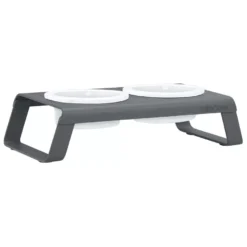 MiaCara Desco Hondenvoerbak Porselein Small Grijs