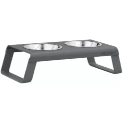 MiaCara Desco Kattenvoerbak Aluminium Grijs