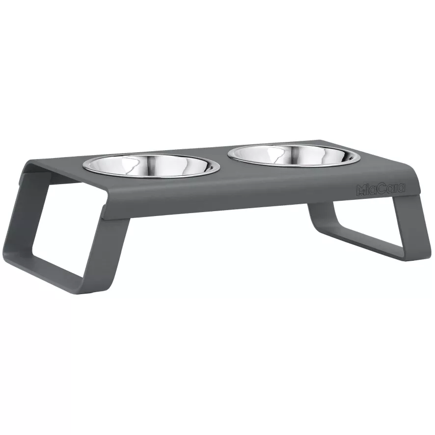 MiaCara Desco Kattenvoerbak Aluminium Grijs 3 MiaCara Desco Kattenvoerbak Aluminium Grijs