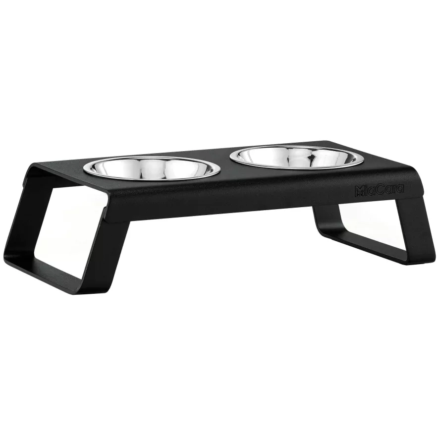 MiaCara Desco Kattenvoerbak Aluminium Zwart 3 MiaCara Desco Kattenvoerbak Aluminium Zwart