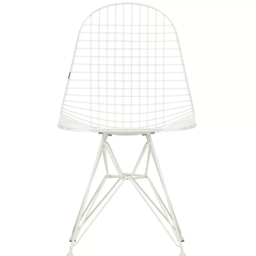 Vitra Eames Wire Chair DKR Stoel Wit Gepoedercoat Onderstel 3 Vitra Eames Wire Chair DKR Stoel Wit Gepoedercoat Onderstel